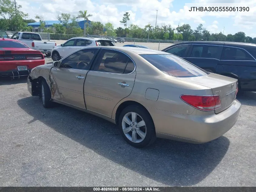 2005 Lexus Es 330 VIN: JTHBA30G555061390 Lot: 40216307