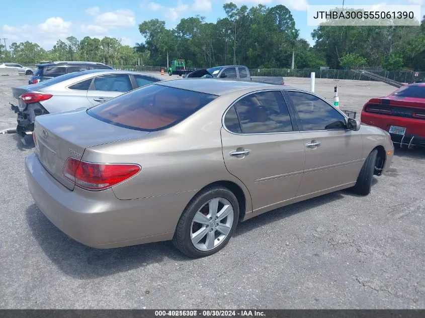 2005 Lexus Es 330 VIN: JTHBA30G555061390 Lot: 40216307