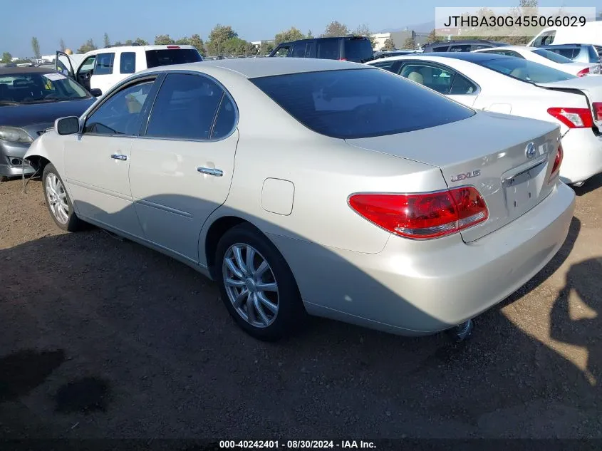 2005 Lexus Es 330 VIN: JTHBA30G455066029 Lot: 40242401