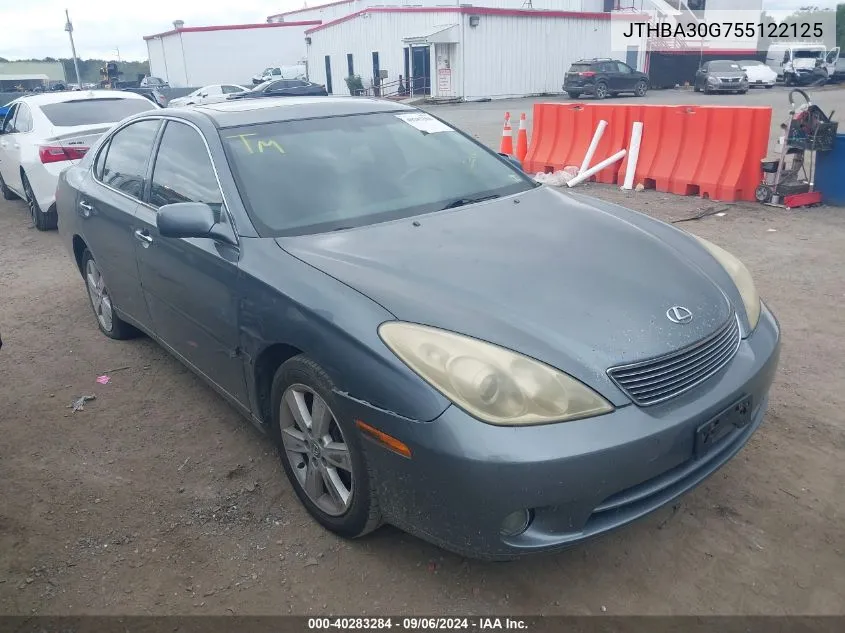 2005 Lexus Es 330 VIN: JTHBA30G755122125 Lot: 40283284