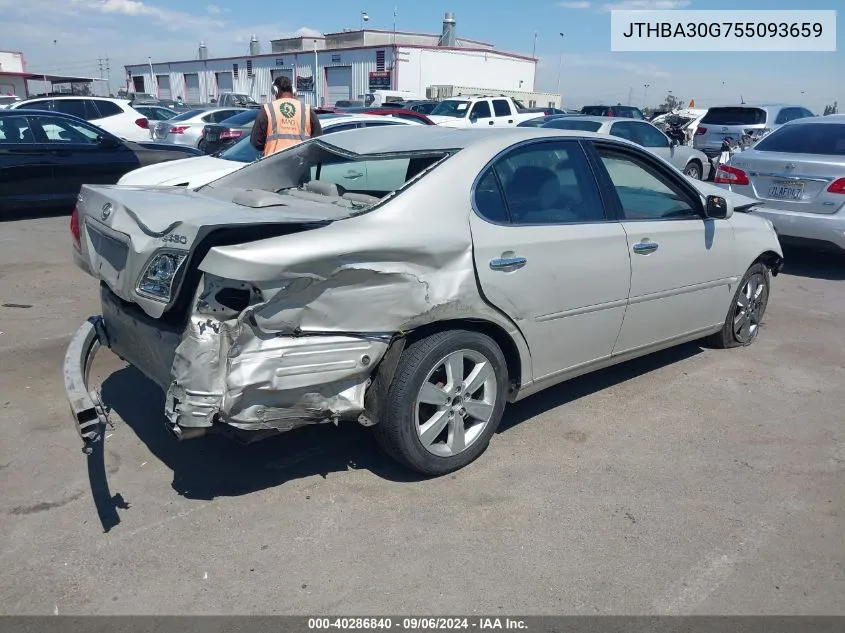 2005 Lexus Es 330 VIN: JTHBA30G755093659 Lot: 40286840