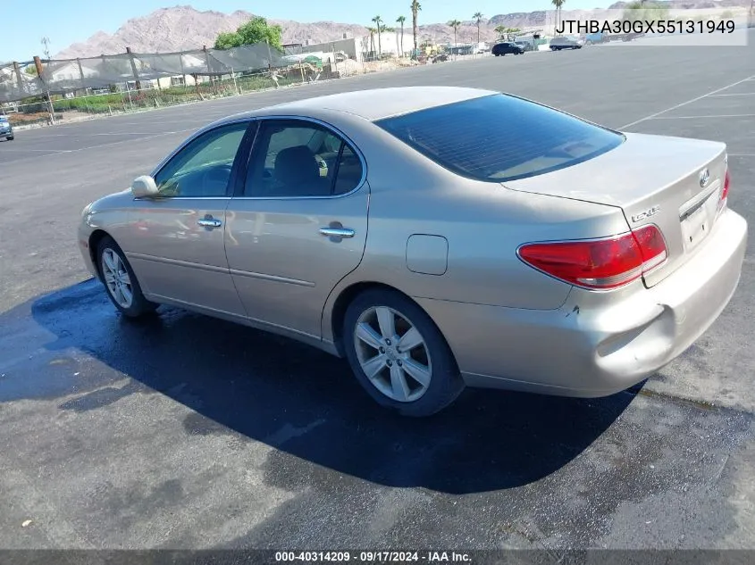 2005 Lexus Es 330 VIN: JTHBA30GX55131949 Lot: 40314209