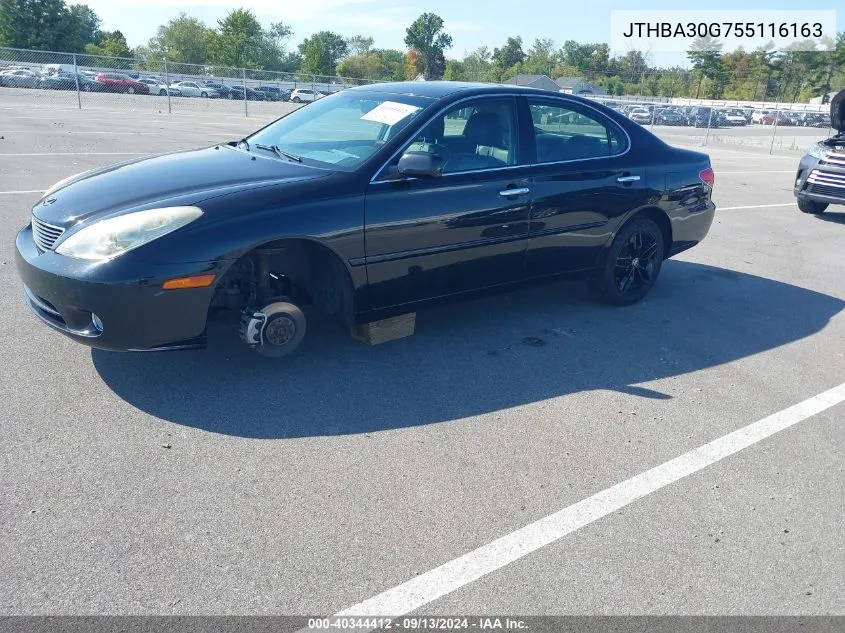 2005 Lexus Es 330 VIN: JTHBA30G755116163 Lot: 40344412