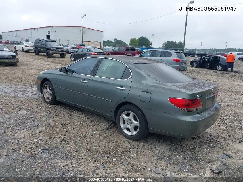 2005 Lexus Es 330 VIN: JTHBA30G655061947 Lot: 40363428