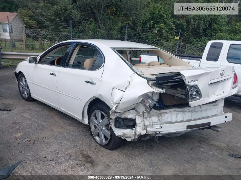 2005 Lexus Es 330 VIN: JTHBA30G655120074 Lot: 40368828