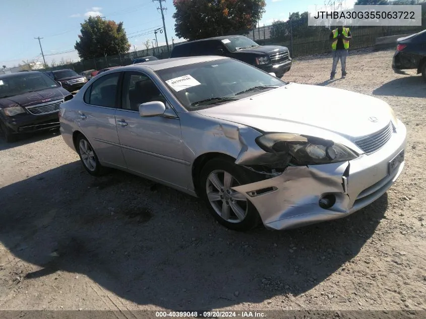 2005 Lexus Es 330 VIN: JTHBA30G355063722 Lot: 40399048