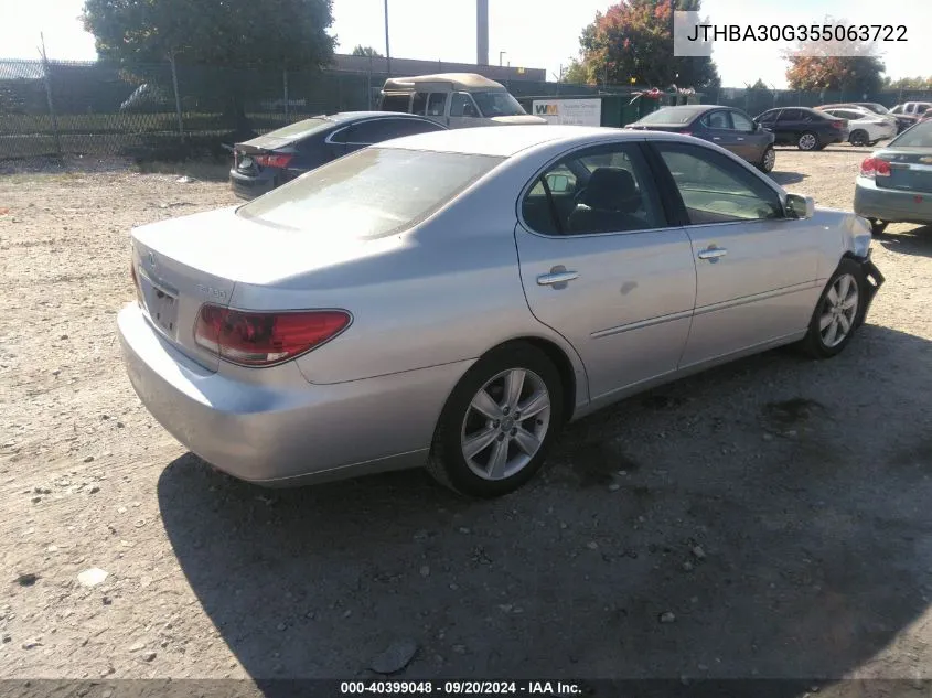 2005 Lexus Es 330 VIN: JTHBA30G355063722 Lot: 40399048