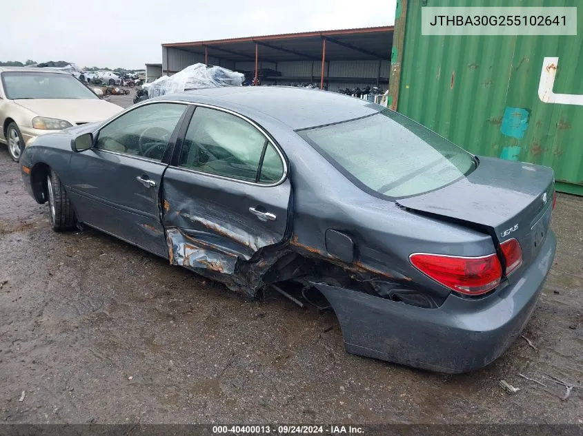 2005 Lexus Es 330 VIN: JTHBA30G255102641 Lot: 40400013