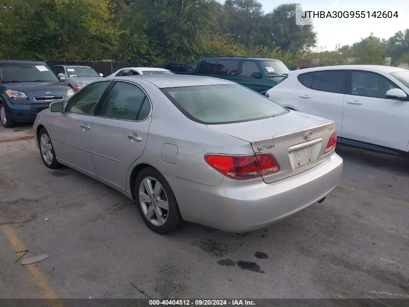 2005 Lexus Es 330 VIN: JTHBA30G955142604 Lot: 40404512