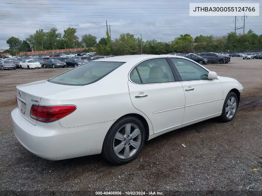 2005 Lexus Es 330 VIN: JTHBA30G055124766 Lot: 40408956