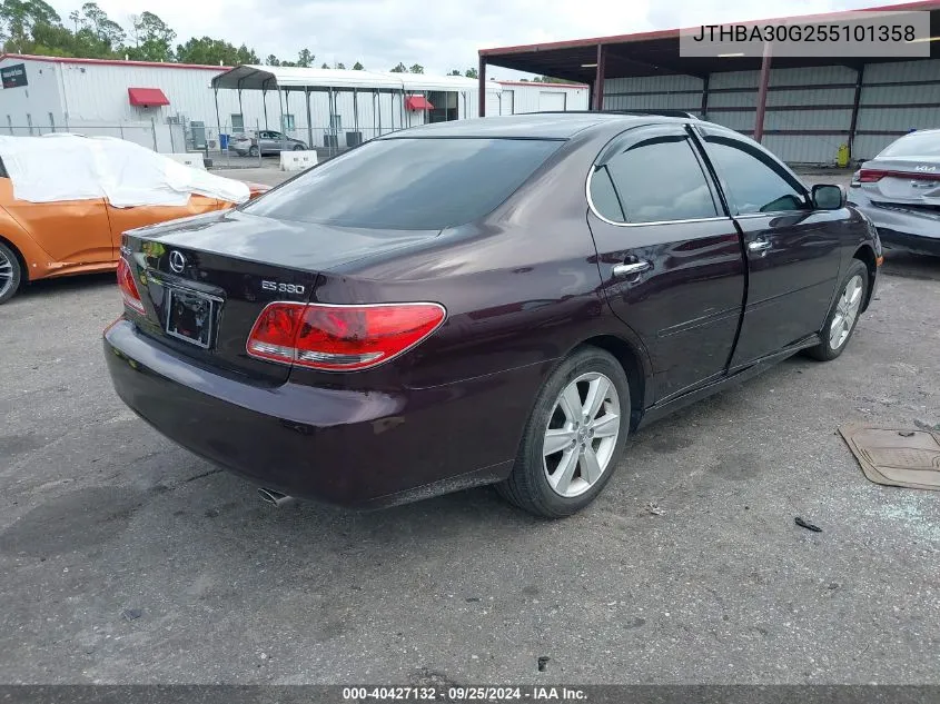 2005 Lexus Es 330 VIN: JTHBA30G255101358 Lot: 40427132