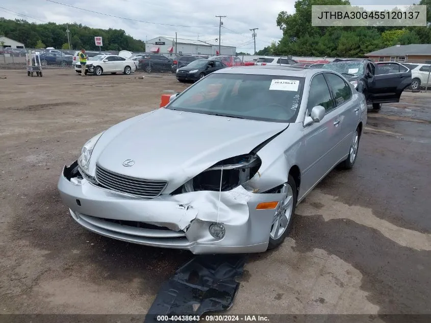 2005 Lexus Es 330 VIN: JTHBA30G455120137 Lot: 40438643