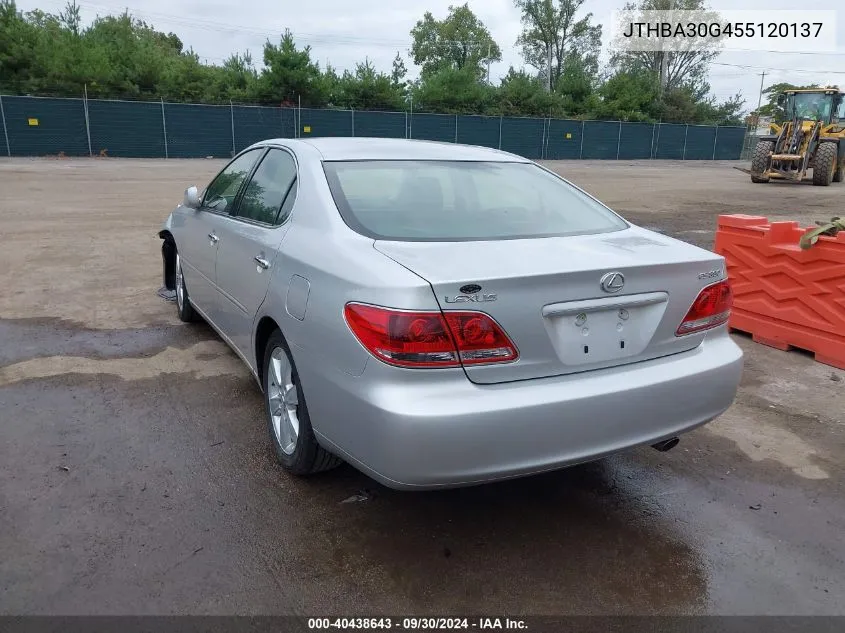 2005 Lexus Es 330 VIN: JTHBA30G455120137 Lot: 40438643