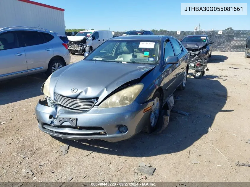 2005 Lexus Es 330 VIN: JTHBA30G055081661 Lot: 40445228