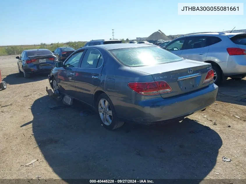 2005 Lexus Es 330 VIN: JTHBA30G055081661 Lot: 40445228