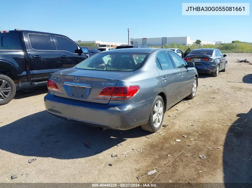 2005 Lexus Es 330 VIN: JTHBA30G055081661 Lot: 40445228