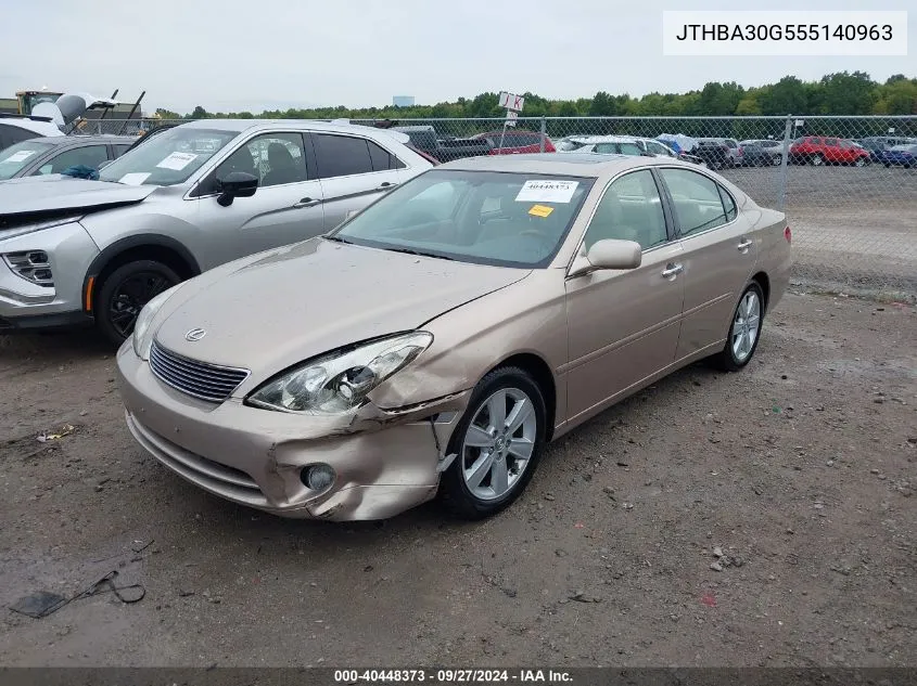 2005 Lexus Es 330 VIN: JTHBA30G555140963 Lot: 40448373