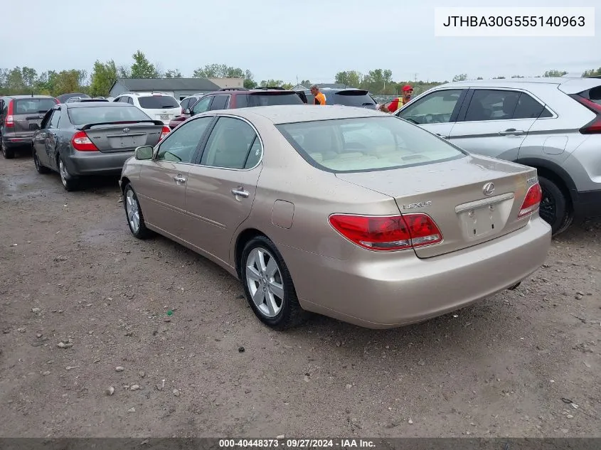 2005 Lexus Es 330 VIN: JTHBA30G555140963 Lot: 40448373