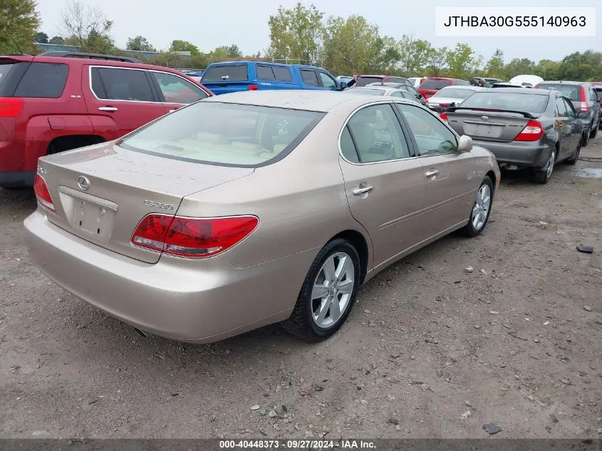 2005 Lexus Es 330 VIN: JTHBA30G555140963 Lot: 40448373