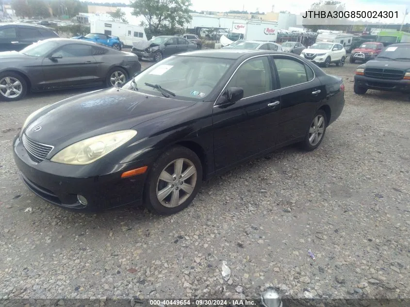 2005 Lexus Es 330 VIN: JTHBA30G850024301 Lot: 40449654