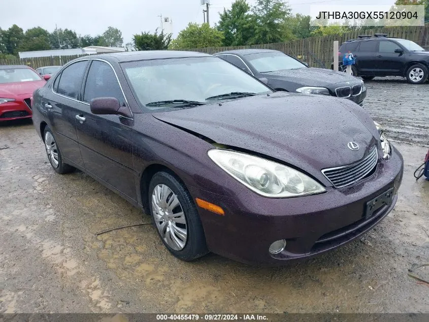 2005 Lexus Es 330 VIN: JTHBA30GX55120904 Lot: 40455479