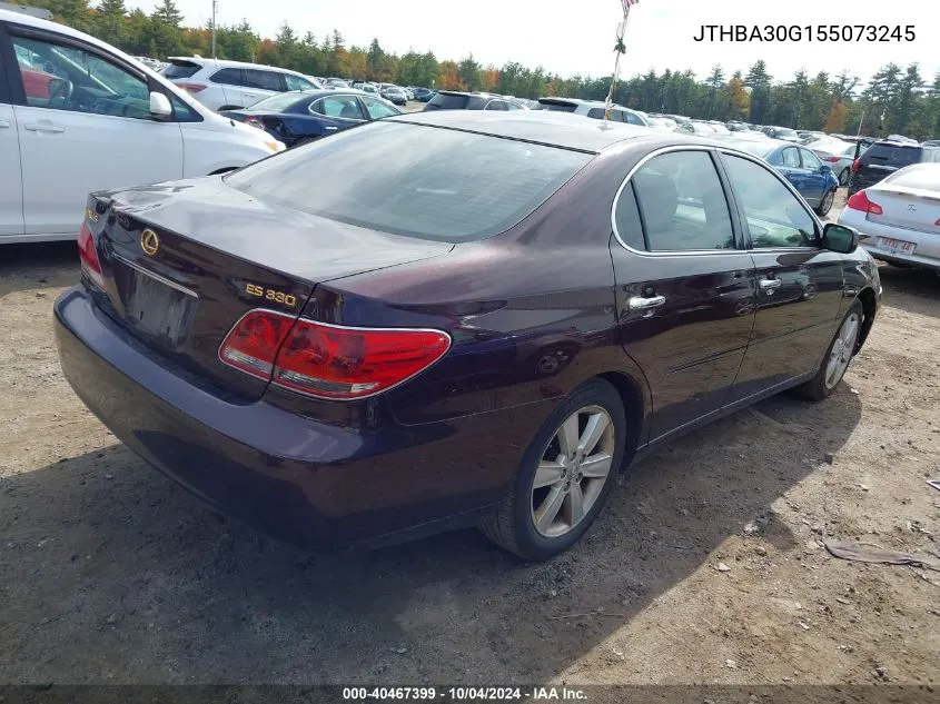 2005 Lexus Es 330 VIN: JTHBA30G155073245 Lot: 40467399