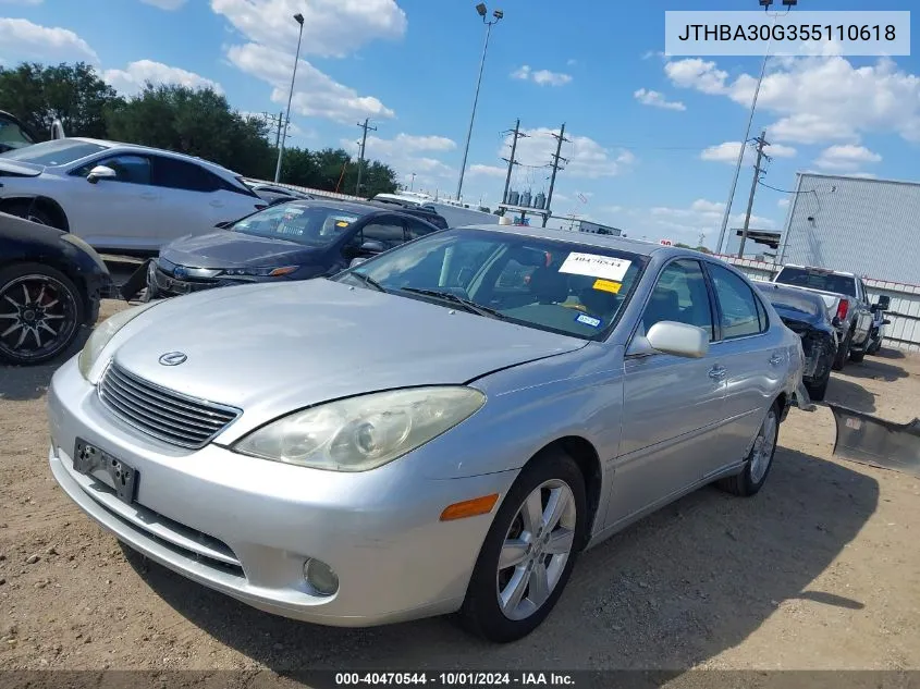 2005 Lexus Es 330 VIN: JTHBA30G355110618 Lot: 40470544