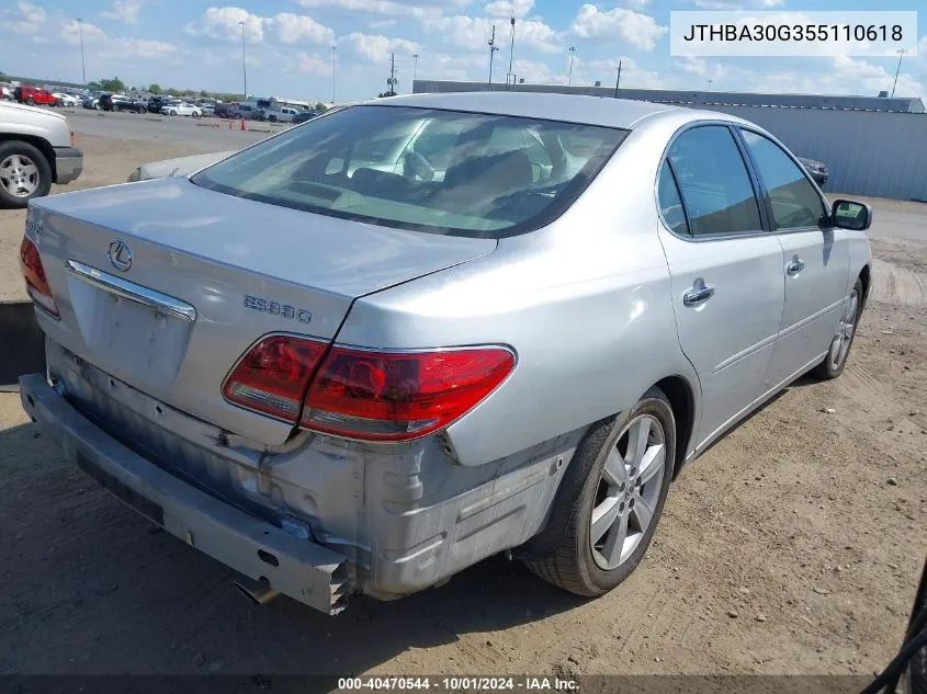 2005 Lexus Es 330 VIN: JTHBA30G355110618 Lot: 40470544