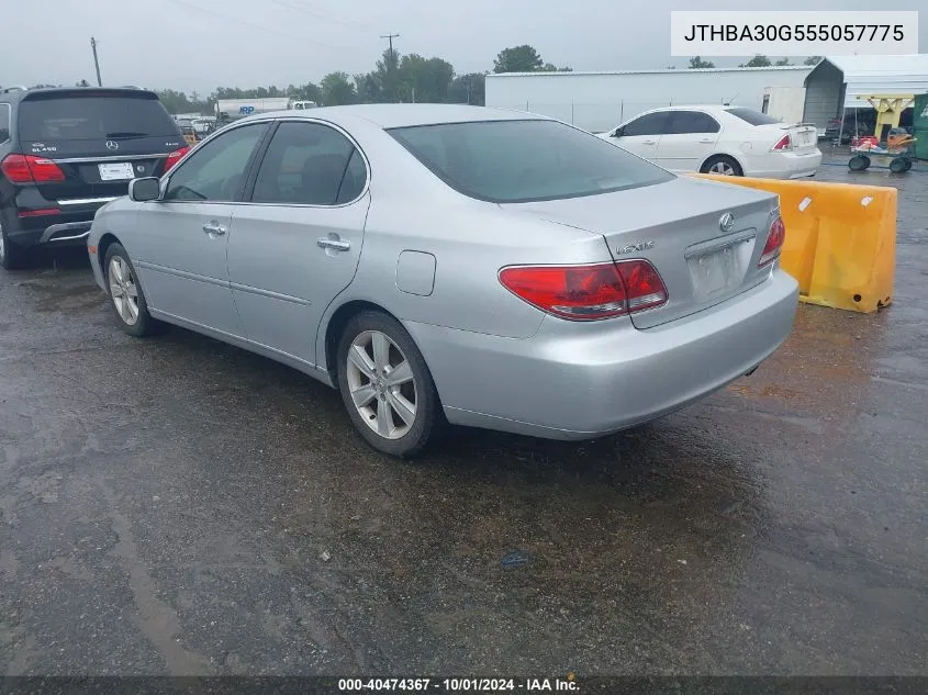 2005 Lexus Es 330 VIN: JTHBA30G555057775 Lot: 40474367