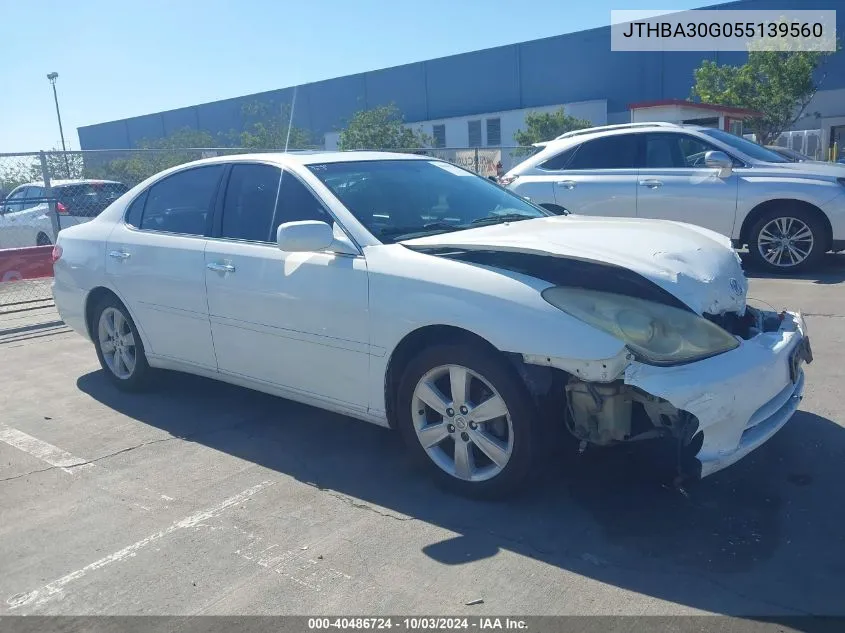 2005 Lexus Es 330 VIN: JTHBA30G055139560 Lot: 40486724