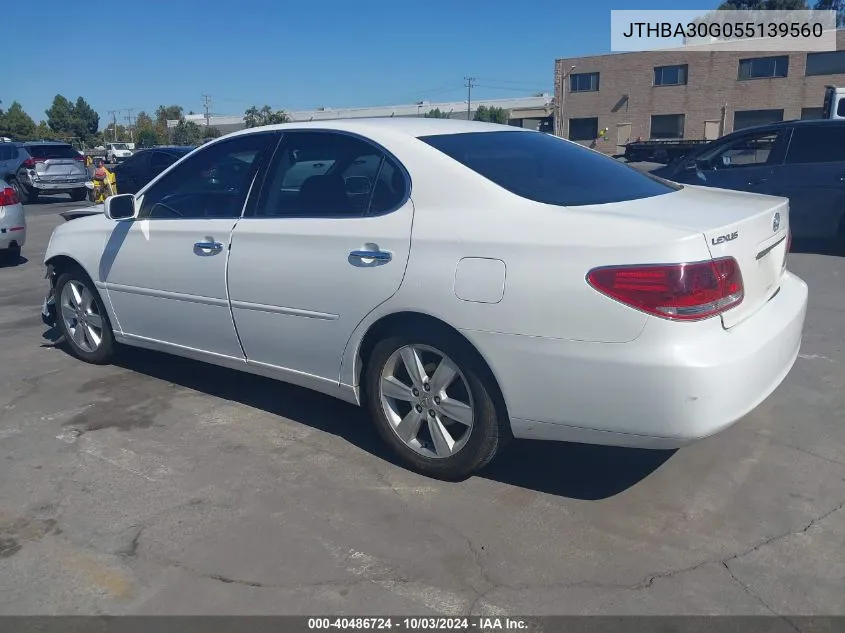 2005 Lexus Es 330 VIN: JTHBA30G055139560 Lot: 40486724