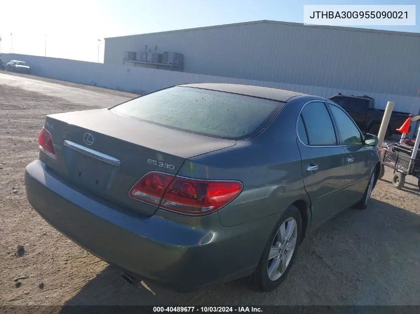 2005 Lexus Es 330 VIN: JTHBA30G955090021 Lot: 40489677