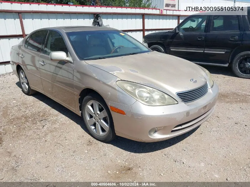 2005 Lexus Es 330 VIN: JTHBA30G955105374 Lot: 40504686