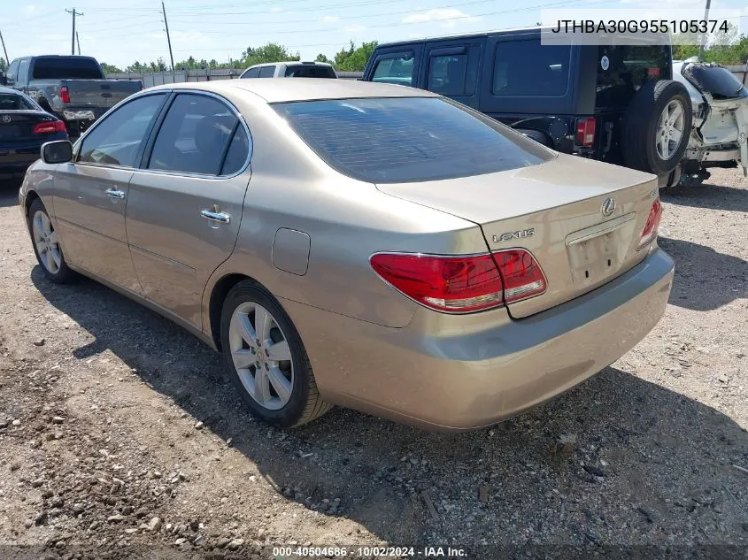 2005 Lexus Es 330 VIN: JTHBA30G955105374 Lot: 40504686