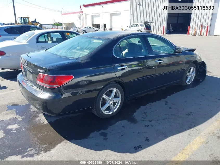 2005 Lexus Es 330 330 VIN: JTHBA30G055118689 Lot: 40525489