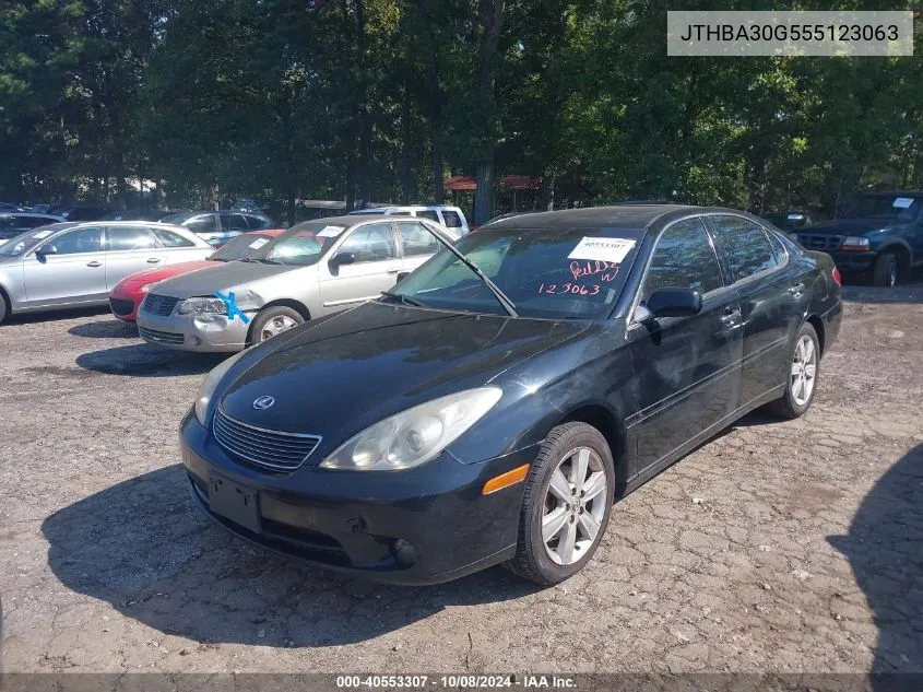 2005 Lexus Es 330 330 VIN: JTHBA30G555123063 Lot: 40553307