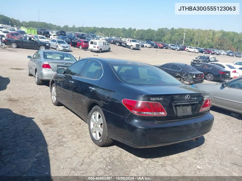 2005 Lexus Es 330 330 VIN: JTHBA30G555123063 Lot: 40553307