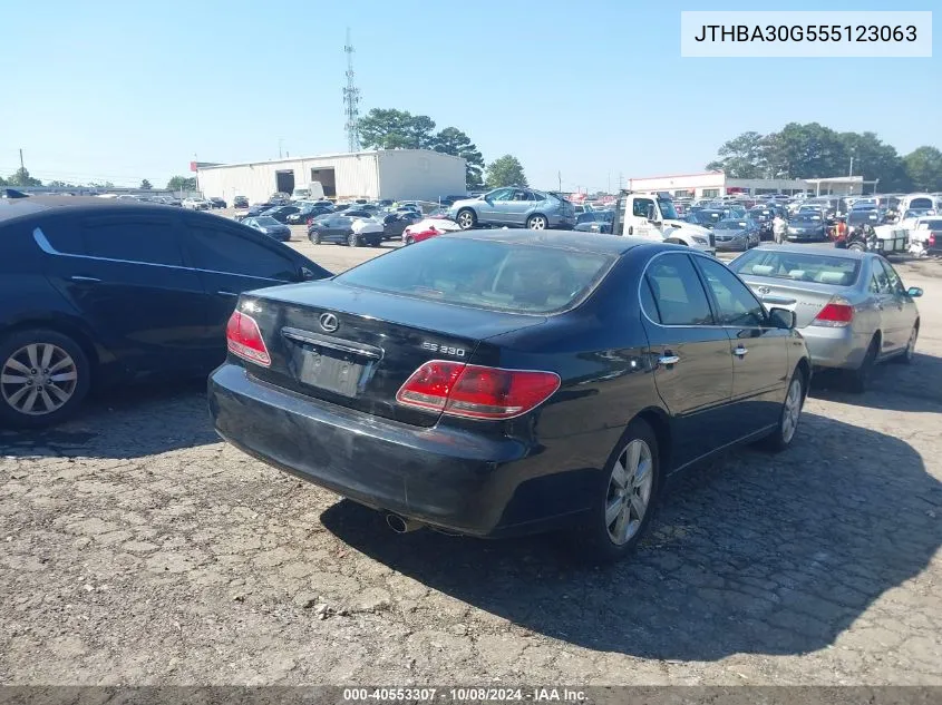 2005 Lexus Es 330 330 VIN: JTHBA30G555123063 Lot: 40553307