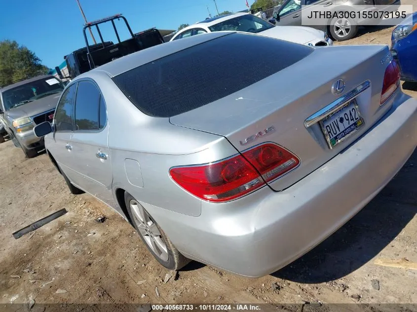 2005 Lexus Es 330 VIN: JTHBA30G155073195 Lot: 40568733