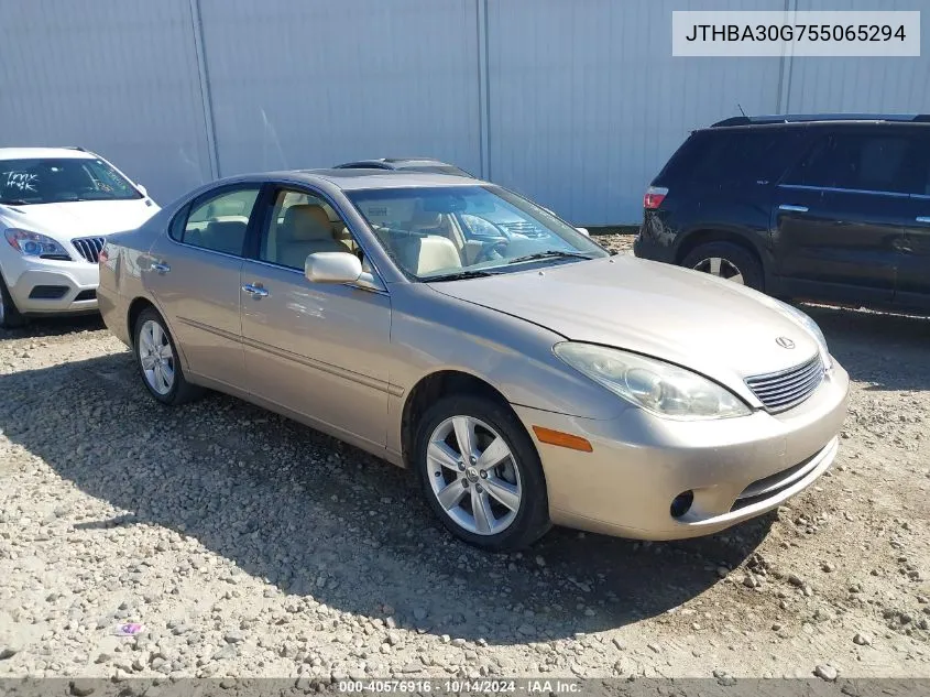 2005 Lexus Es 330 VIN: JTHBA30G755065294 Lot: 40576916