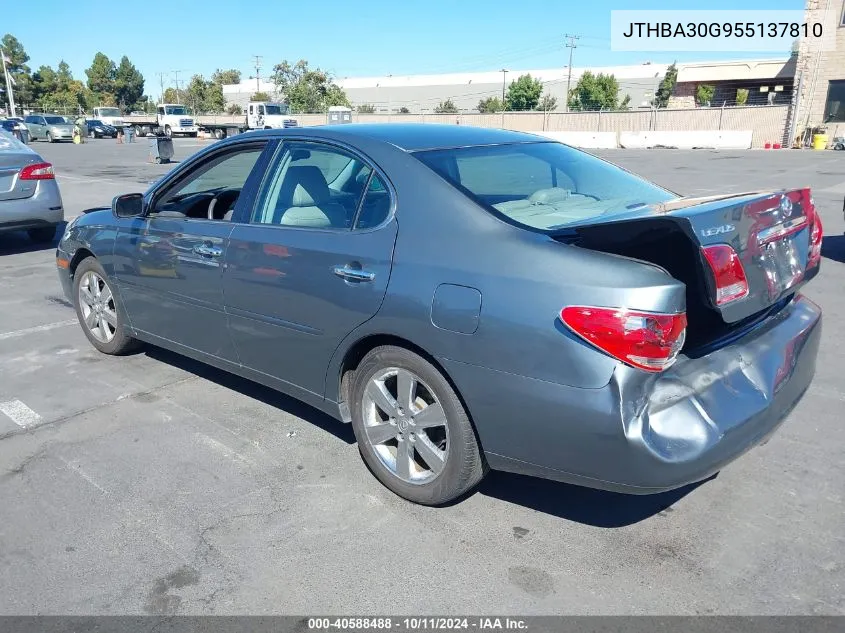 2005 Lexus Es 330 VIN: JTHBA30G955137810 Lot: 40588488