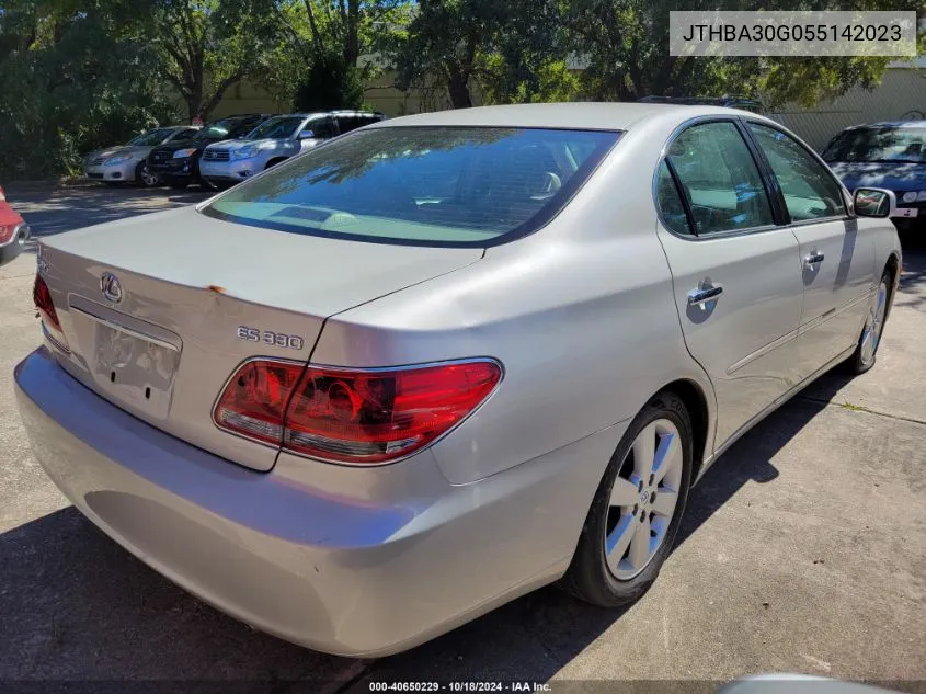 2005 Lexus Es 330 VIN: JTHBA30G055142023 Lot: 40650229