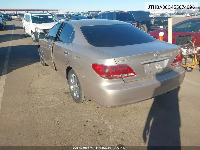 2005 Lexus Es 330 VIN: JTHBA30G455074096 Lot: 40809874