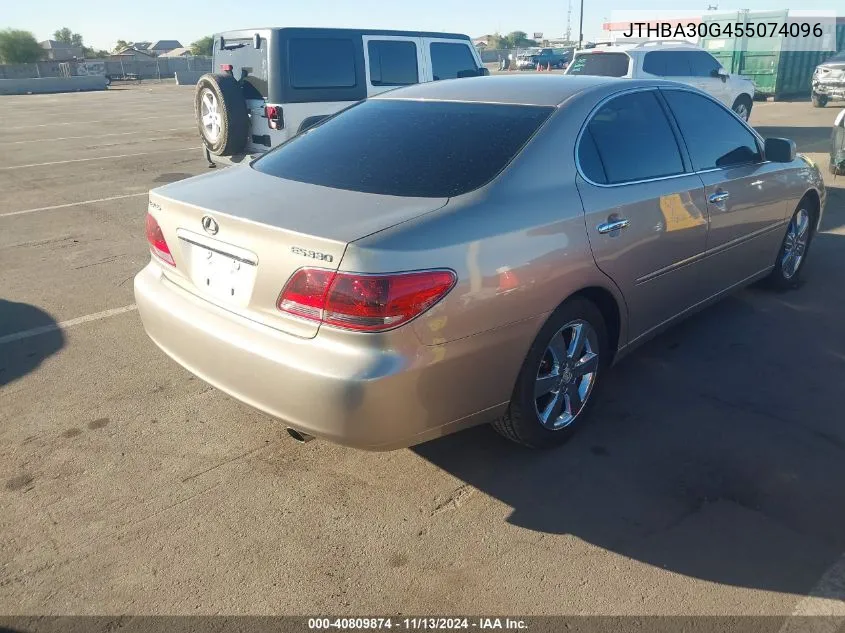 2005 Lexus Es 330 VIN: JTHBA30G455074096 Lot: 40809874