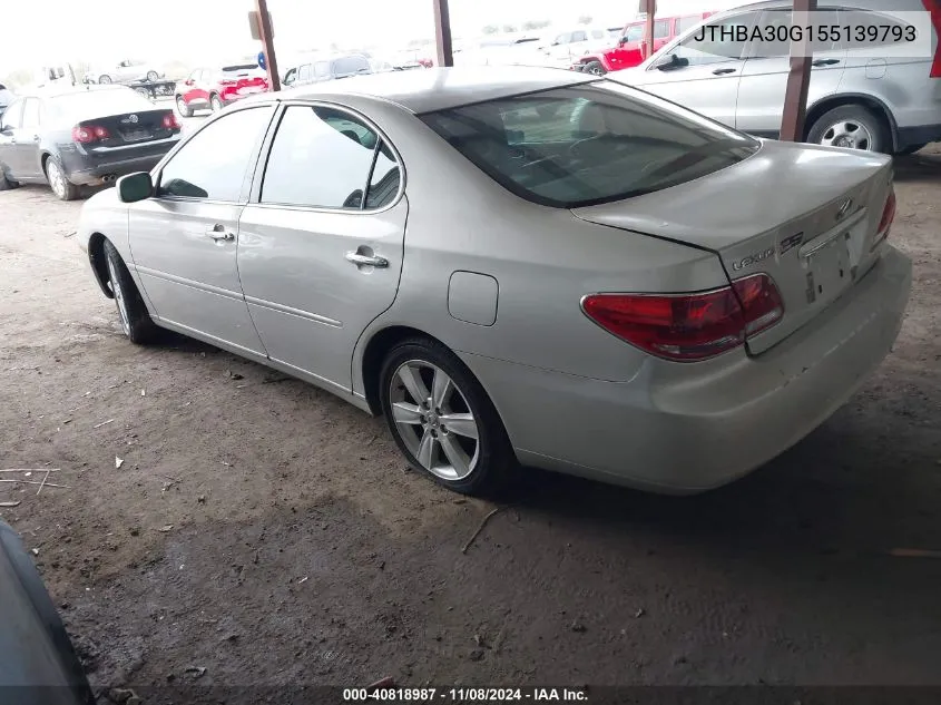 2005 Lexus Es 330 VIN: JTHBA30G155139793 Lot: 40818987