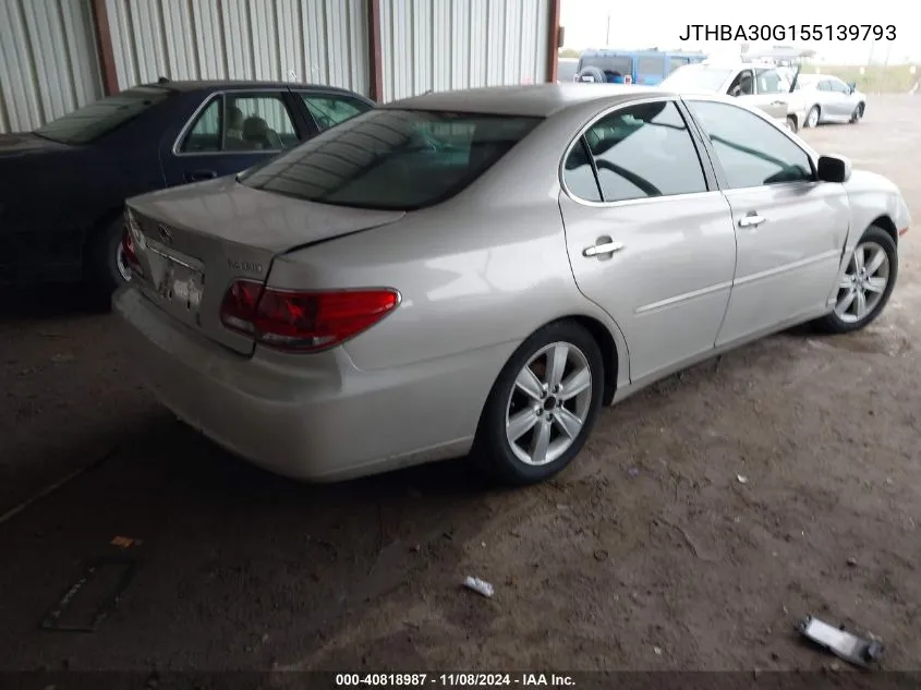 2005 Lexus Es 330 VIN: JTHBA30G155139793 Lot: 40818987