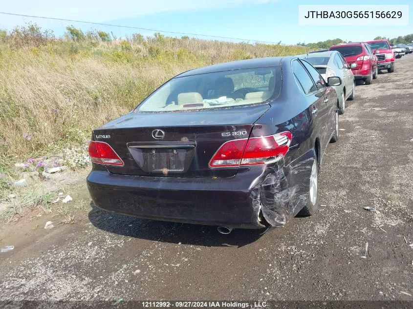 2006 Lexus Es 330 VIN: JTHBA30G565156629 Lot: 12112992