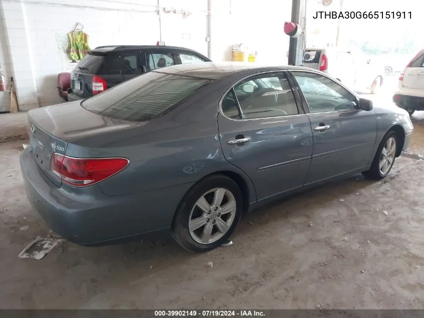 JTHBA30G665151911 2006 Lexus Es 330