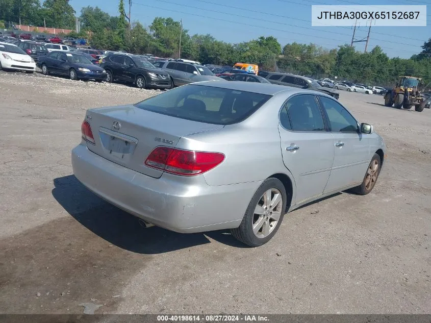 2006 Lexus Es 330 VIN: JTHBA30GX65152687 Lot: 40198614