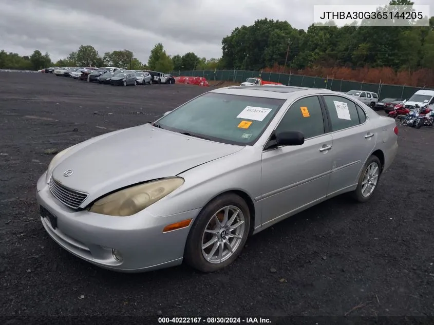 2006 Lexus Es 330 VIN: JTHBA30G365144205 Lot: 40222167